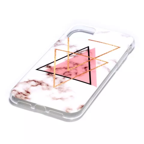 Marmormuster Dreieck Gold Pink Schwarz Figur Kreative iPhone 11 Pro TPU H&uuml;lle