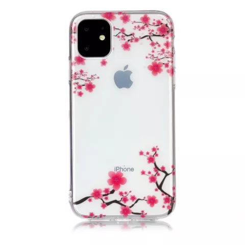 Blumen Rosa Zweige Natur Fall TPU iPhone 11 - Transparent