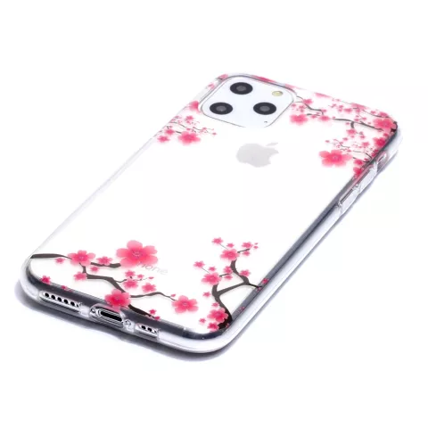 Blumen Rosa Zweige Natur Fall TPU iPhone 11 Pro - Transparent