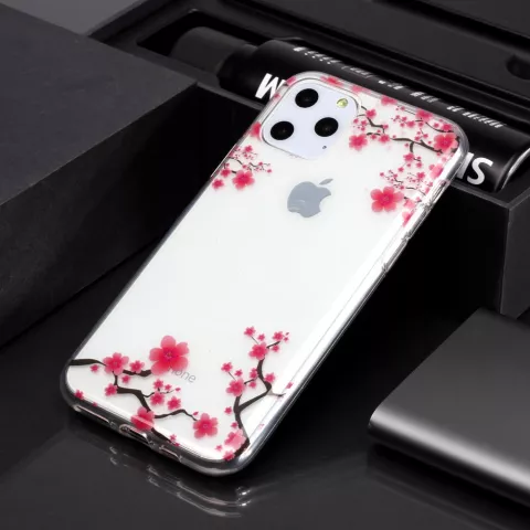 Blumen Rosa Zweige Natur Fall TPU iPhone 11 Pro - Transparent