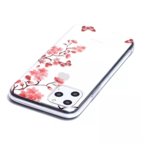 Blumenbl&uuml;te Schmetterlinge Rote Natur Fall Fall TPU iPhone 11 Pro - Transparent