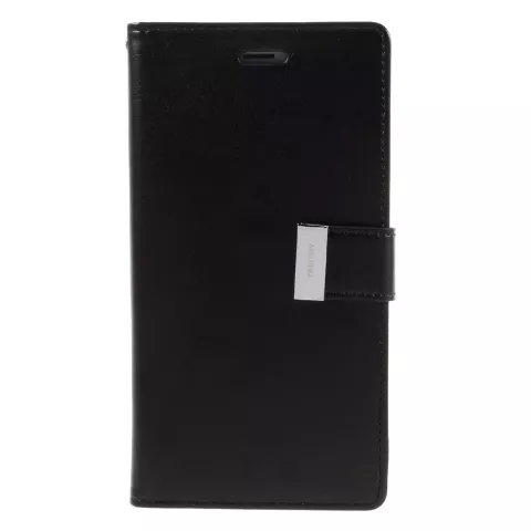 Mercury Goospery Leder iPhone 7 Plus 8 Plus Brieftasche H&uuml;lle 7 Karten - Schwarz