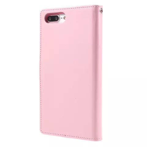 Mercury Goospery Leder iPhone 7 Plus 8 Plus Brieftasche Fall 7 Karten - Pink