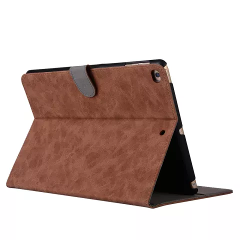 Vintage Kunstleder iPad 2017 2018 H&uuml;lle - Brown Wallet