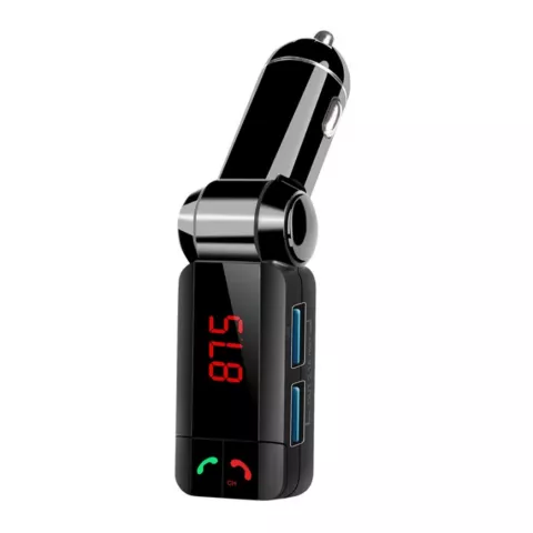 Wireless Bluetooth 2.0 Zigarettenstecker Autoladeger&auml;t Dual USB FM Transmitter Car Kit - Schwarz