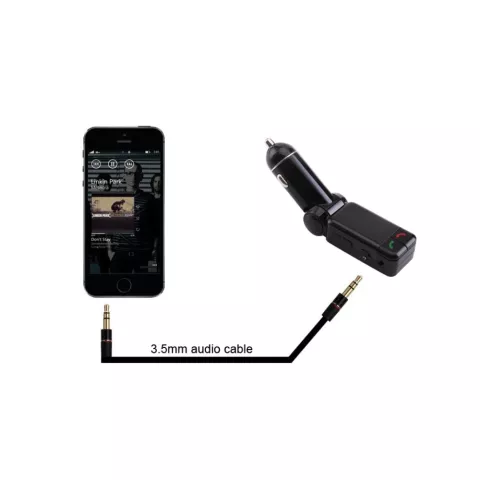 Wireless Bluetooth 2.0 Zigarettenstecker Autoladeger&auml;t Dual USB FM Transmitter Car Kit - Schwarz