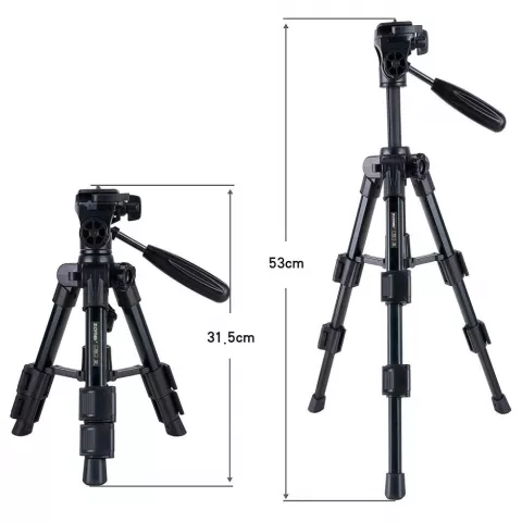 Zomei Q100 Tragbares Stativ Stativ Aluminium DSLR Reisekamera - Schwarz