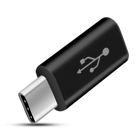 Micro USB zu USB Typ C Adapter Sync Charging - Schwarz