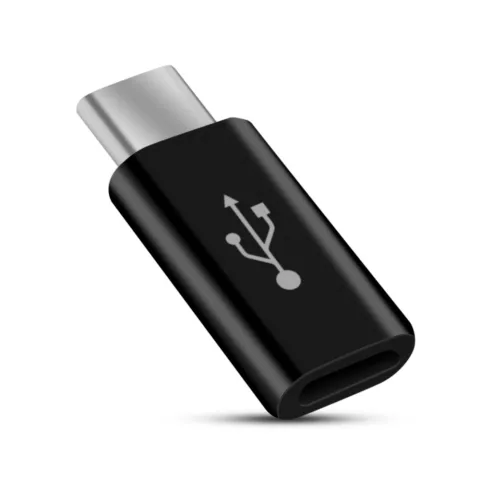 Micro USB zu USB Typ C Adapter Sync Charging - Schwarz