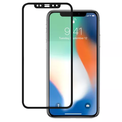 Geh&auml;rtetes Glas Glasschutz iPhone 11 Vollbild - Schwarzschutz