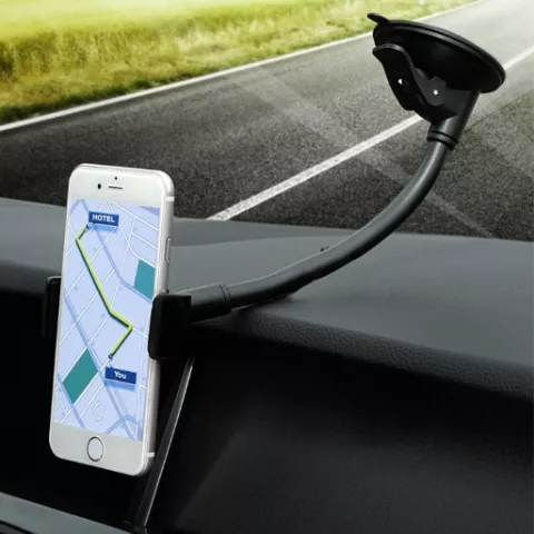 Universalhalter mit Clip an Windschutzscheibe Auto Auto iPhone Smartphones - Schwarz