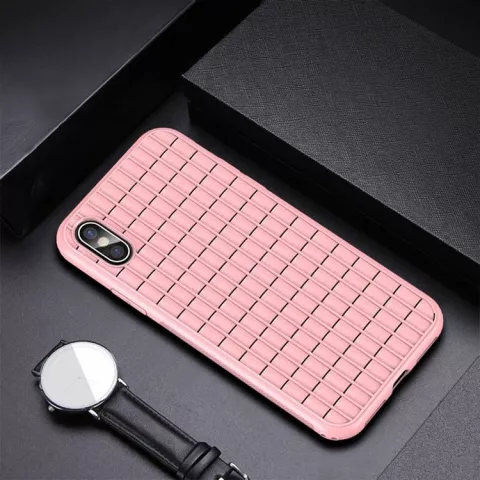 iPaky Waffel Schutz TPU H&uuml;lle iPhone XR H&uuml;lle - Pink