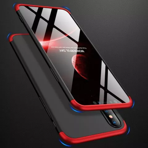 360 Schutzh&uuml;lle Abdeckung iPhone XR H&uuml;lle - Schwarz und Rot