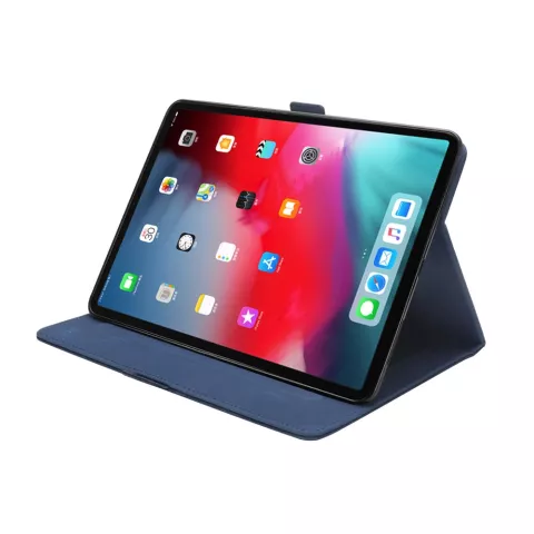 Leder iPad Pro 12,9-Zoll-2018 Fall mit H&uuml;lle Brieftasche Brieftasche Brieftasche - Blau