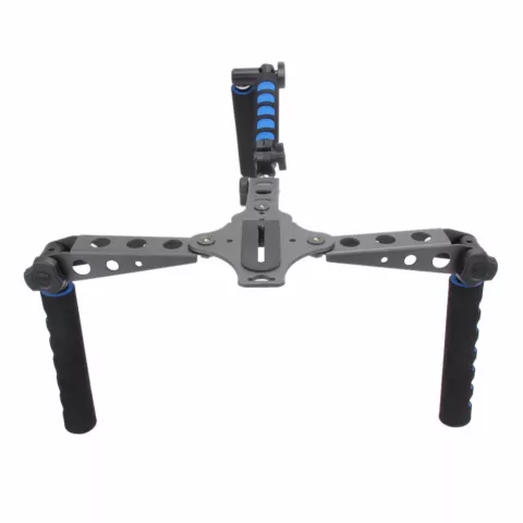 Faltbare Kamera RIG Stabilisator DSLR Kamera Aluminium Schulterstativ - Schwarz Blau