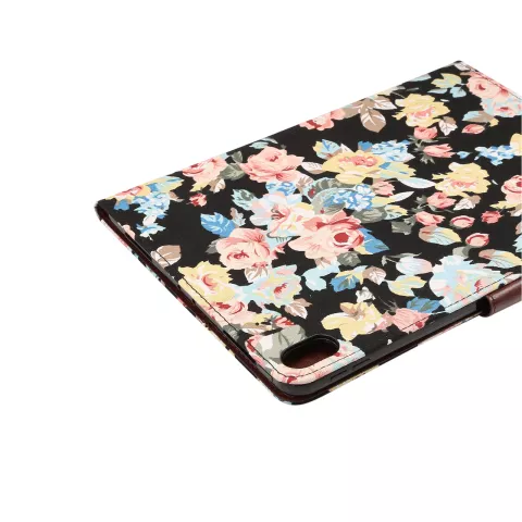 iPad Pro 11 Zoll 2018 Cover Hardcase Blumenstoff Bunt - Schwarz