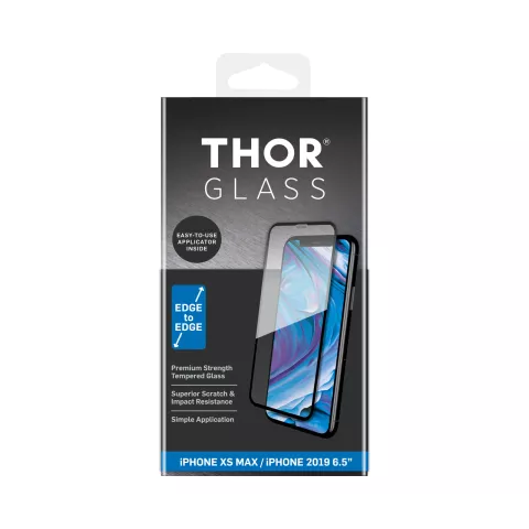 THOR FS Glas Displayschutzfolie mit Applikator f&uuml;r das iPhone XS Max und 11 Pro Max - Transparent