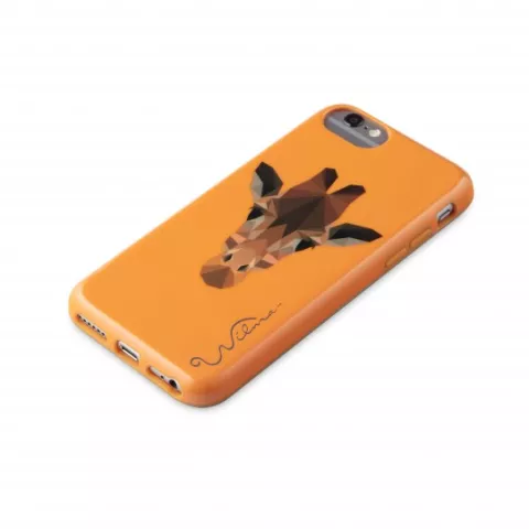 Wilma leuchtet im Dunkeln Savanne Giraffe Fall iPhone 6 6s 7 8 SE 2020 SE 2022 - Orange