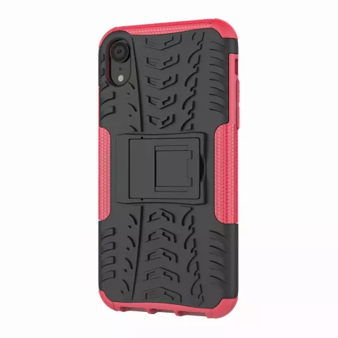 Reifenprofilh&uuml;lle TPU Polycarbonat iPhone XR H&uuml;lle - Black Pink Protection