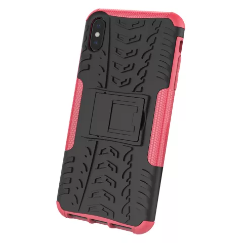 Reifenprofilh&uuml;lle TPU Polycarbonat iPhone XS Max H&uuml;lle - Black Pink Protection