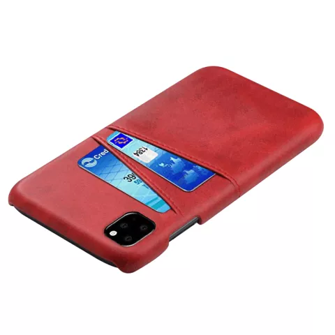 Leder Geldb&ouml;rse Geldb&ouml;rse iPhone 11 Pro Max H&uuml;lle - Roter Schutz