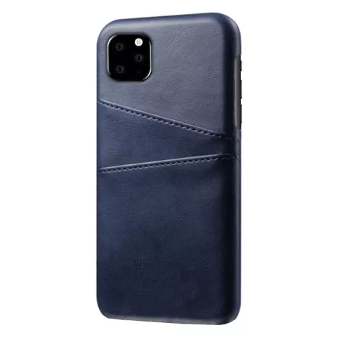 Leder Brieftasche Brieftasche iPhone 11 Pro Max H&uuml;lle - Blauer Schutz