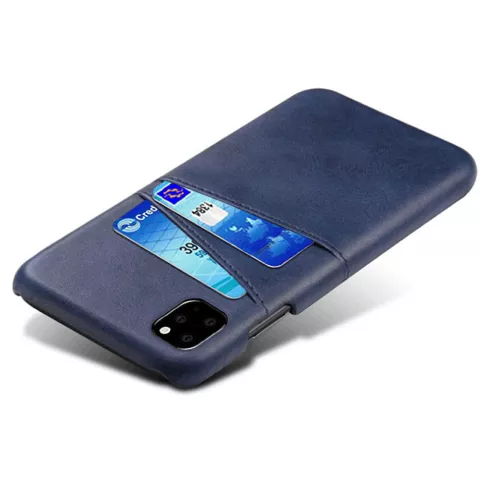 Leder Brieftasche Brieftasche iPhone 11 Pro Max H&uuml;lle - Blauer Schutz