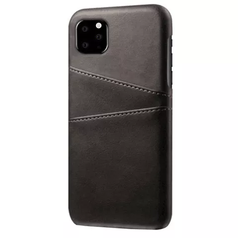 Leder Brieftasche Brieftasche iPhone 11 H&uuml;lle - Schwarzer Schutz