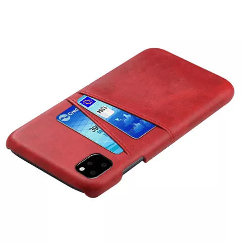 Leder Brieftasche Brieftasche iPhone 11 H&uuml;lle - Roter Schutz