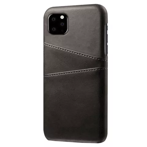 Leder Brieftasche Brieftasche iPhone 11 Pro H&uuml;lle - Schwarzer Schutz