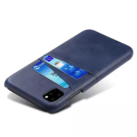 Leder Brieftasche Brieftasche iPhone 11 Pro H&uuml;lle - Dunkelblauer Schutz