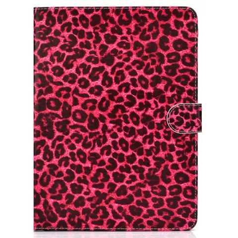 Case Brieftasche Red Leopard Print f&uuml;r iPad 10,2, iPad Pro 10.5 und iPad Air 3 10,5 Zoll - Rot Pink