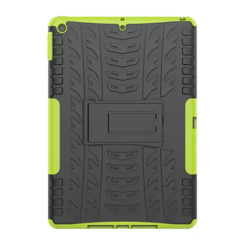 Reifenprofil iPad 10,2 Zoll TPU Polycarbonat Abdeckung mit St&auml;nder - Gr&uuml;n Schwarz