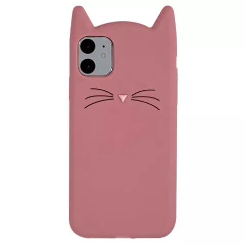 K&auml;tzchen iPhone 11 Silikonh&uuml;lle 3D - Pink Protection