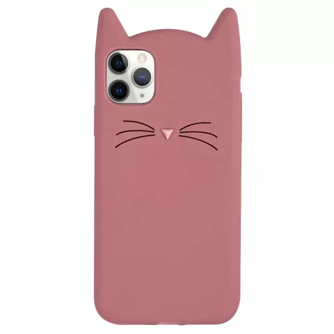 K&auml;tzchen iPhone 11 Pro Silikonh&uuml;lle 3D - Pink Protection