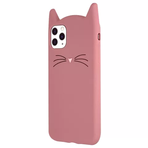 K&auml;tzchen iPhone 11 Pro Silikonh&uuml;lle 3D - Pink Protection