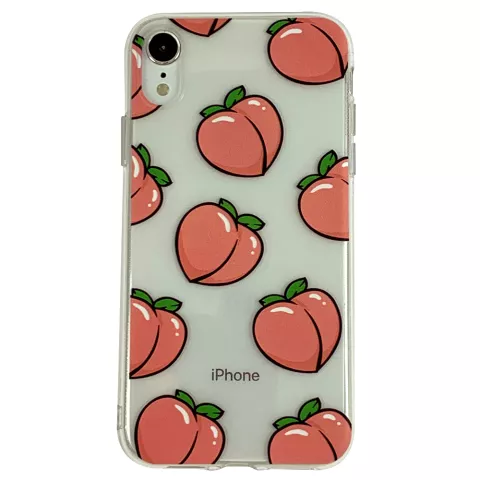 Peaches iPhone XR TPU H&uuml;lle - Transparent Pink Flexibel