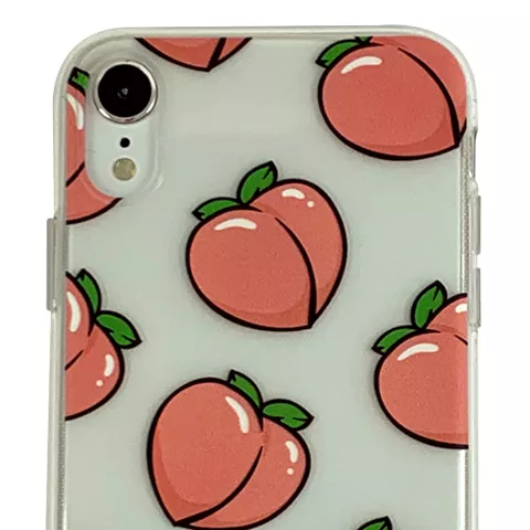 Peaches iPhone XR TPU H&uuml;lle - Transparent Pink Flexibel