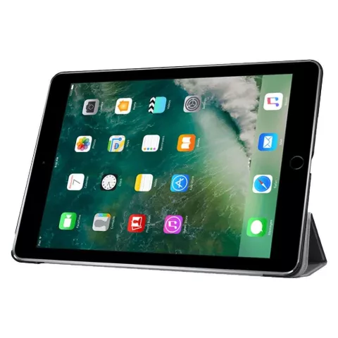 Just in Case Tri-Fold Cover mit Sleep- und Wake-Funktion Kompatibel mit iPad 9.7 2017 2018 - Dunkelblau