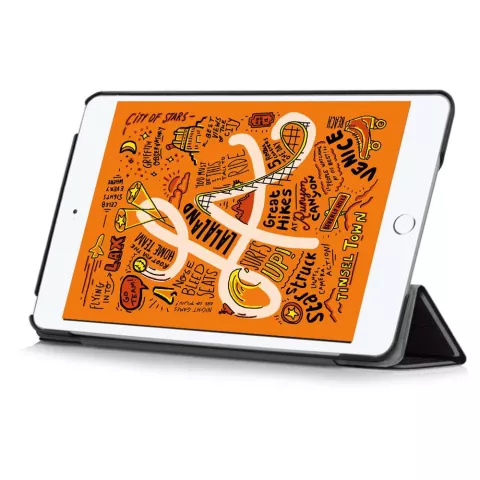 Just in Case Leder Kompatibel mit iPad Mini 5 2019 Smart Tri-Fold Case Cover - Schwarzer Schutz