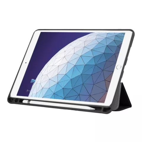 Just in Case Dreifach gefaltetes iPad Air 3 10,5 2019 H&uuml;lle - Schwarzer Stylus Aufbewahrungsschlaufe