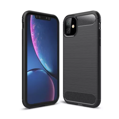 Nur in H&uuml;lle Schutz Carbon TPU iPhone 11 H&uuml;lle - Schwarz