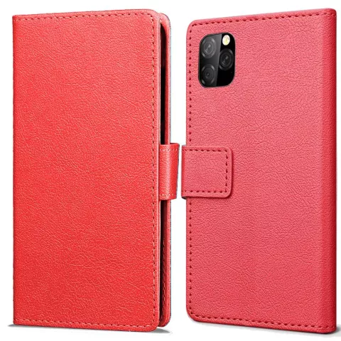 Just in Case Leder Brieftasche Brieftasche iPhone 11 Pro Cover - Rote Karten Rechnungen