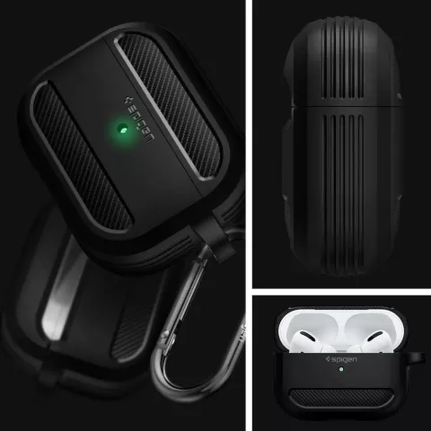 Spigen Rugged Armor Kompatibel mit AirPods Pro TPU-H&uuml;lle - schwarze Aufbewahrungsh&uuml;lle