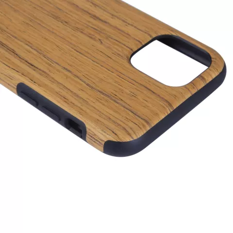 Holz Textur Plastikh&uuml;lle f&uuml;r iPhone 12 und iPhone 12 Pro - braun