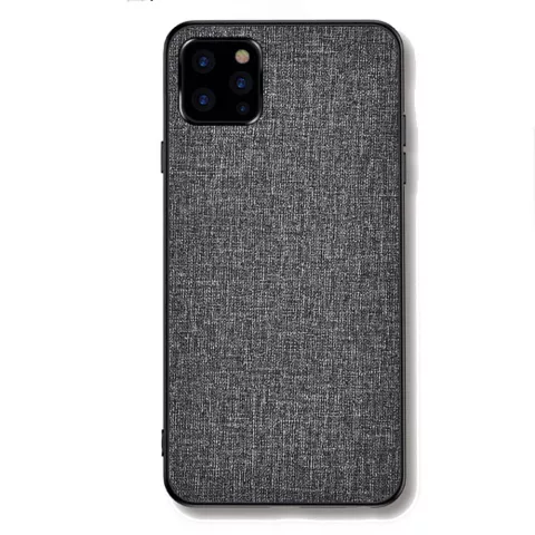 Stoff Textur und Kunststoffh&uuml;lle f&uuml;r iPhone 12 und iPhone 12 Pro - grau