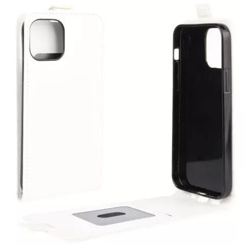 Flip Case Kunstlederbezug f&uuml;r iPhone 12 mini - weiss