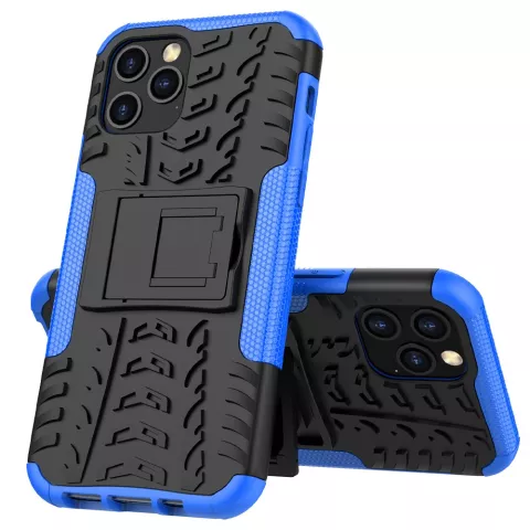 Stossfeste stossd&auml;mpfende TPU-H&uuml;lle f&uuml;r iPhone 12 und iPhone 12 Pro - schwarz mit blau