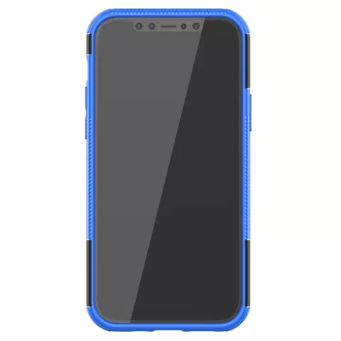 Stossfeste stossd&auml;mpfende TPU-H&uuml;lle f&uuml;r iPhone 12 und iPhone 12 Pro - schwarz mit blau