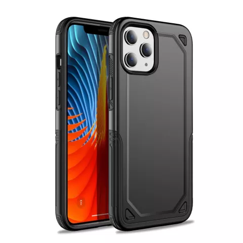 Pro Armor Kunststoff und stossd&auml;mpfende TPU-H&uuml;lle f&uuml;r iPhone 12 und iPhone 12 Pro - schwarz